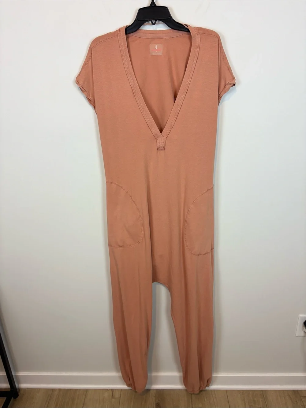 Free People Hot Shot V-Neck Onesie in Sunbaked Size M